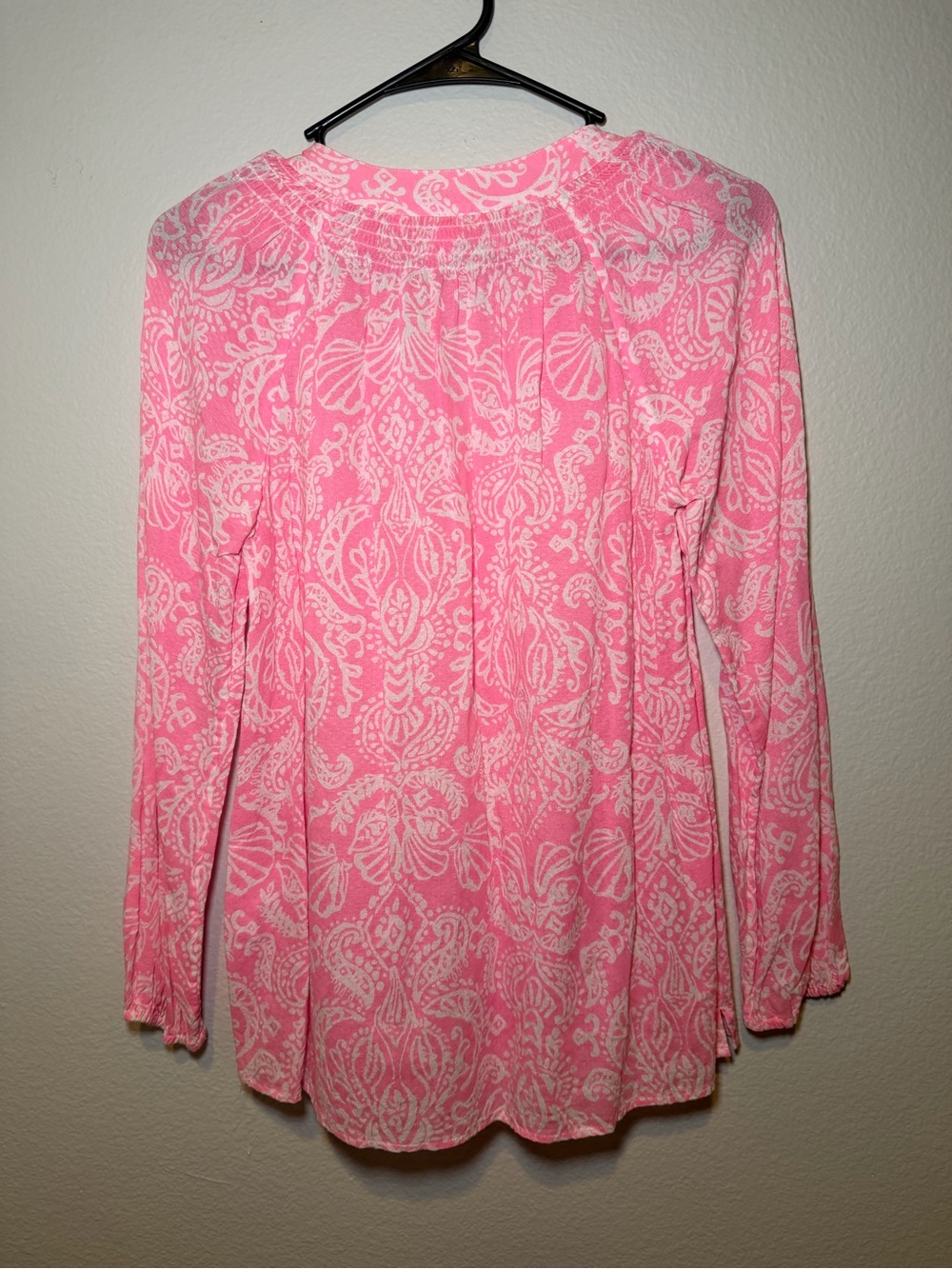 Lilly Pulitzer XS Pink Paisley Floral Summer Coastal Button-Front Blouse - Picture 5 of 6